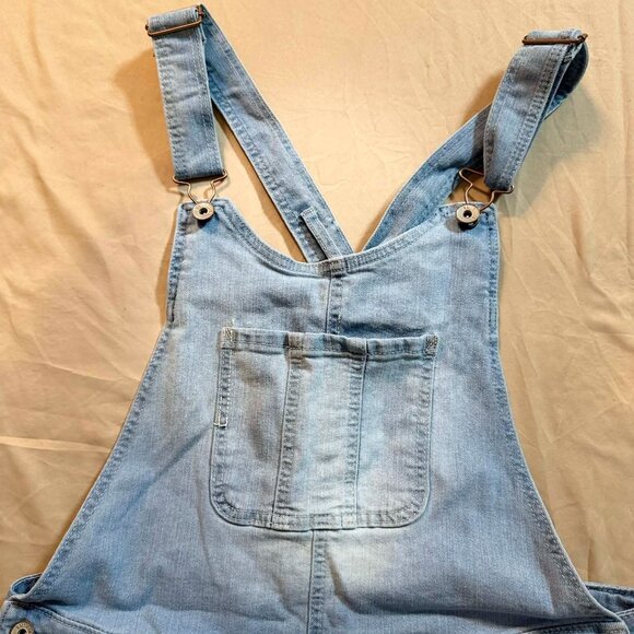 Wallflower Brand Faded Denim Overall Shorts - SIZE XL - Picture 2 of 15